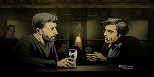 Manu Zapata_El cine (de estreno) fácil de leer_vivazapata.net_ folman hablando con amigo