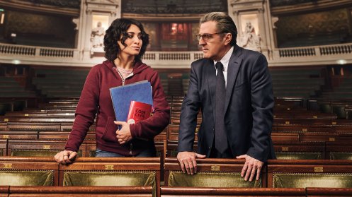 Manu Zapata_El cine (de estreno) fácil de leer_vivazapata.net_UNA RAZÓN BRILLANTE_Camélia Jordana y Daniel auteuil Imagen del cartel